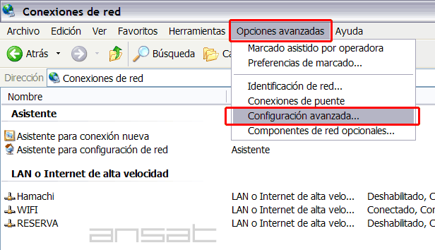 Detalles propiedades de red