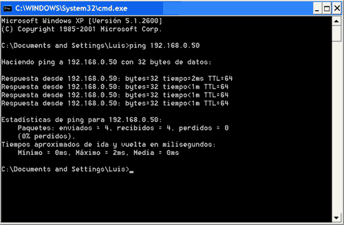 Haciendo PING para comprobar si responde el punto de acceso.